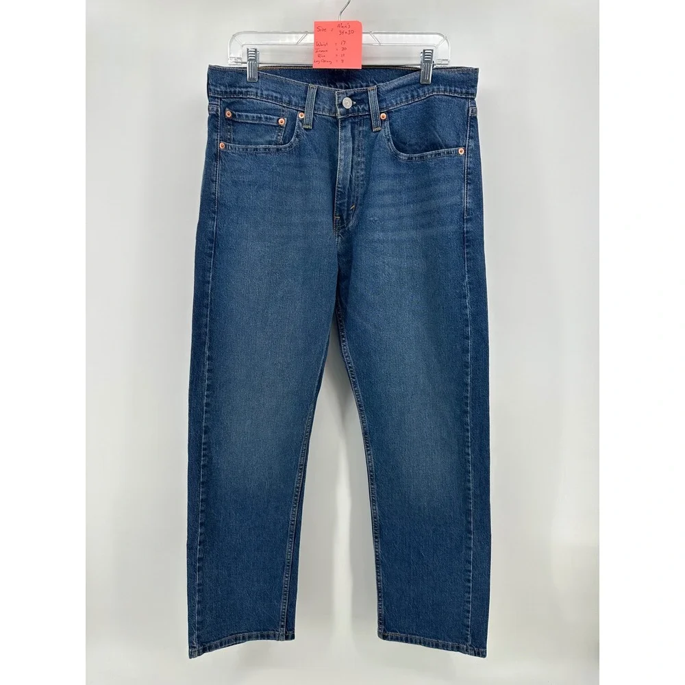 Levi's 505 Regular Fit Mens Blue Straight Leg Denim Jeans 34x30 00505-2958